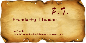 Prandorfy Tivadar névjegykártya